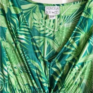 Honolua Surf Co Green Tropical Midi Dress